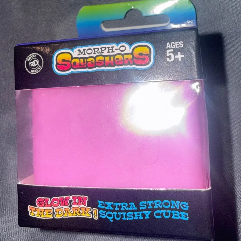Morph-O Squashers Pink Glow in the Dark Extra Strong Squishy Cube Fidget Toy